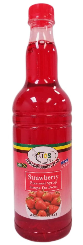 JCS Strawberry Flavored Syrup 25.5 FL.OZ (750ml)